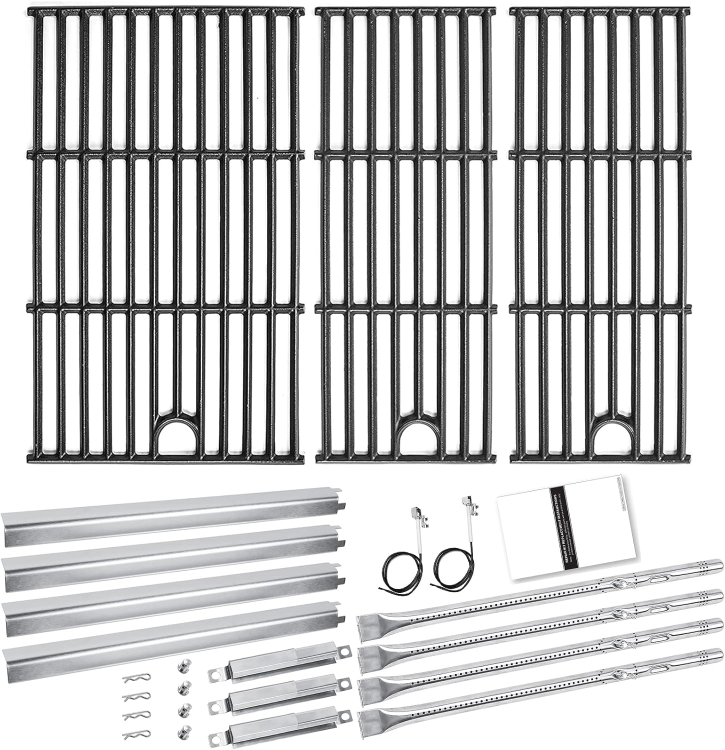 Hisencn Grill Parts for Charbroil Performance 4 Burner Gas Grill 463365021 463365522 463352521, 2 Burner 463630021, Grill Burners G327-2100-W1, Heat Tent G325-0002-W1，Grill Grates G4260005W1