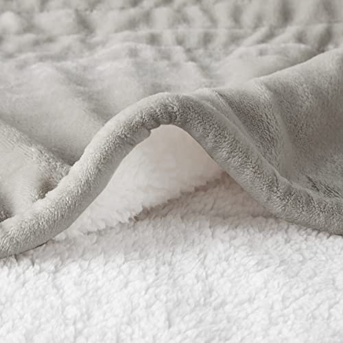 Beautyrest Plush to Sherpa Reversible Electric Blanket, Built-in Soft Button Controller, Auto Shut Off, Multi Heat Setting, UL Certified, Machine Washable Heated Throw, 50x60 Red Plaid