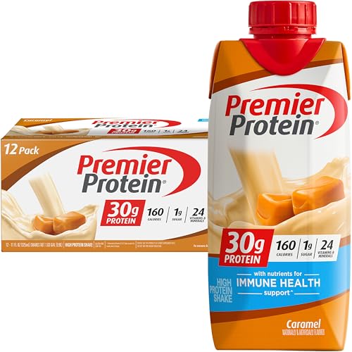 Premier Protein Protein Shake, Cafe Latte, 30g Protein, 1g Sugar, 11 fl oz Pack of 12