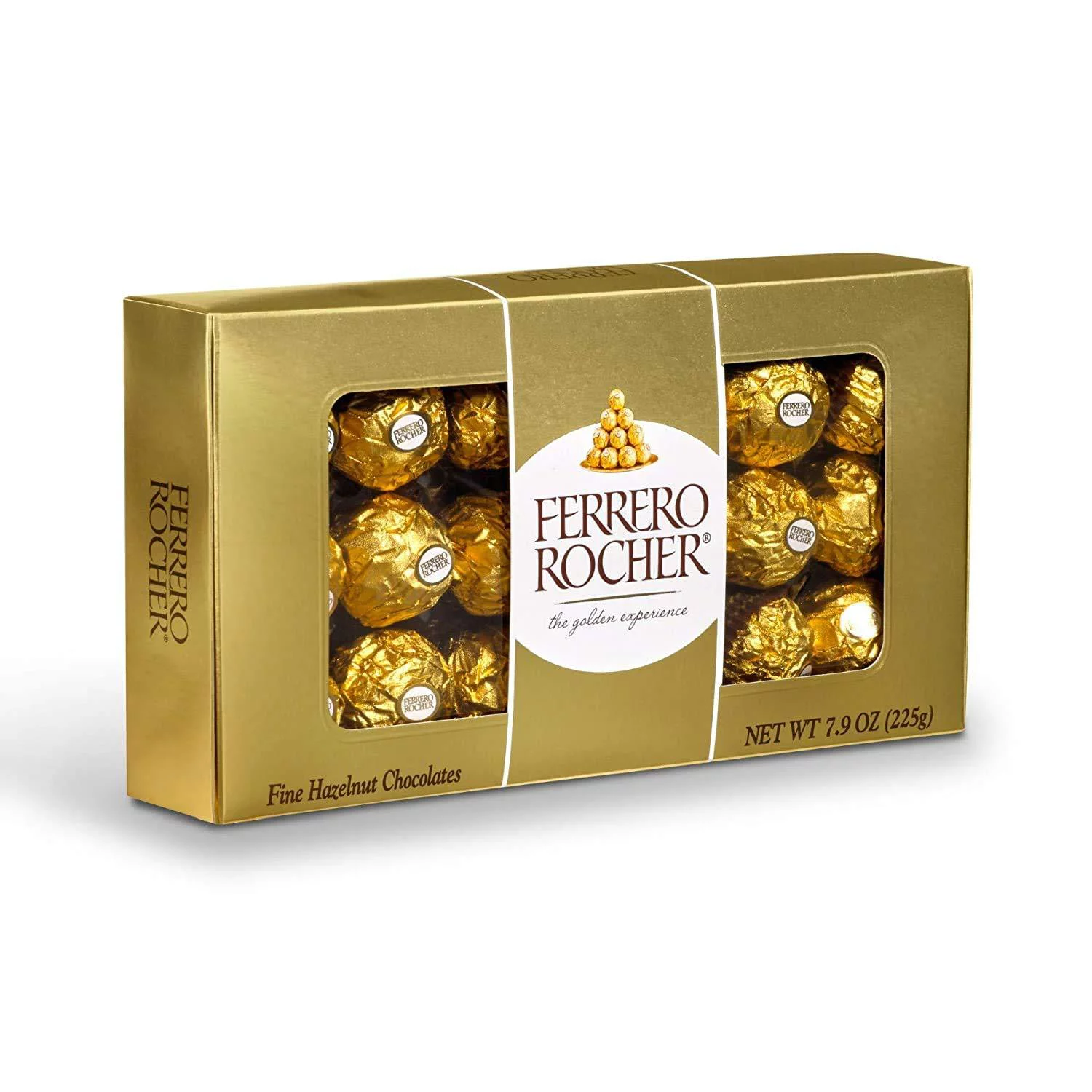 Ferrero Rocher Fine Hazelnut Milk Chocolate, 18 Count, Chocolate Christmas Candy Gift Box, 7.9 oz, Perfect Stocking Stuffers 7.9 Ounce (Pack of 18)