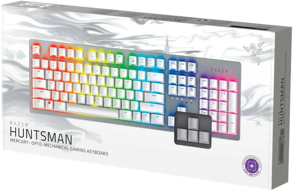 Huntsman Mercury Edition Wired Gaming Razer Opto-Mechanical Switch Keyboard with Chroma Backlighting - Mercury White