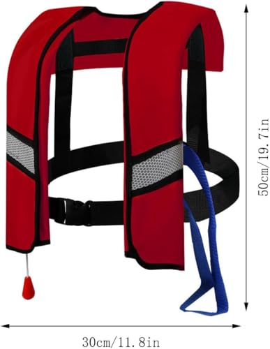 3-Pack 150N Automatic Inflatable Life Jacket – Adjustable Nylon Swim Vest with CO2 Inflation, Reflective Strips & Safety Buckle