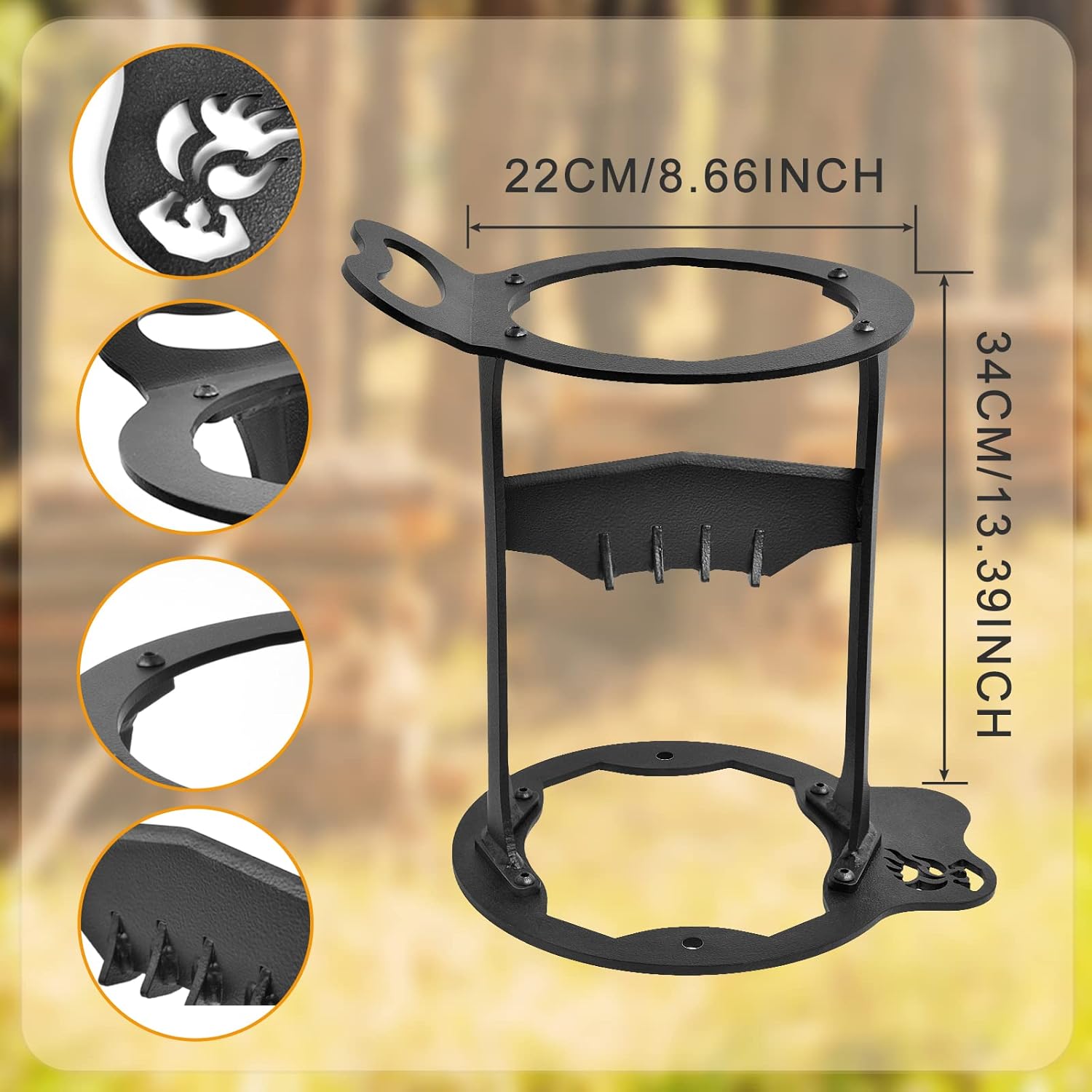 Sundpey Wood Splitter Firewood Kindling Splitter Manual Log Splitter High-Carbon Steel Stand Chopper Cutter Heavy Duty Wood Splitting Wedge Portable, Safely, Easily Tools for Fireplace, Barbecue Pack of 2