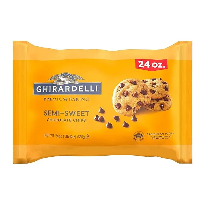 GHIRARDELLI Semi-Sweet Chocolate Premium Baking Chips, Chocolate Chips for Easter Cookies, 24 Oz Bag