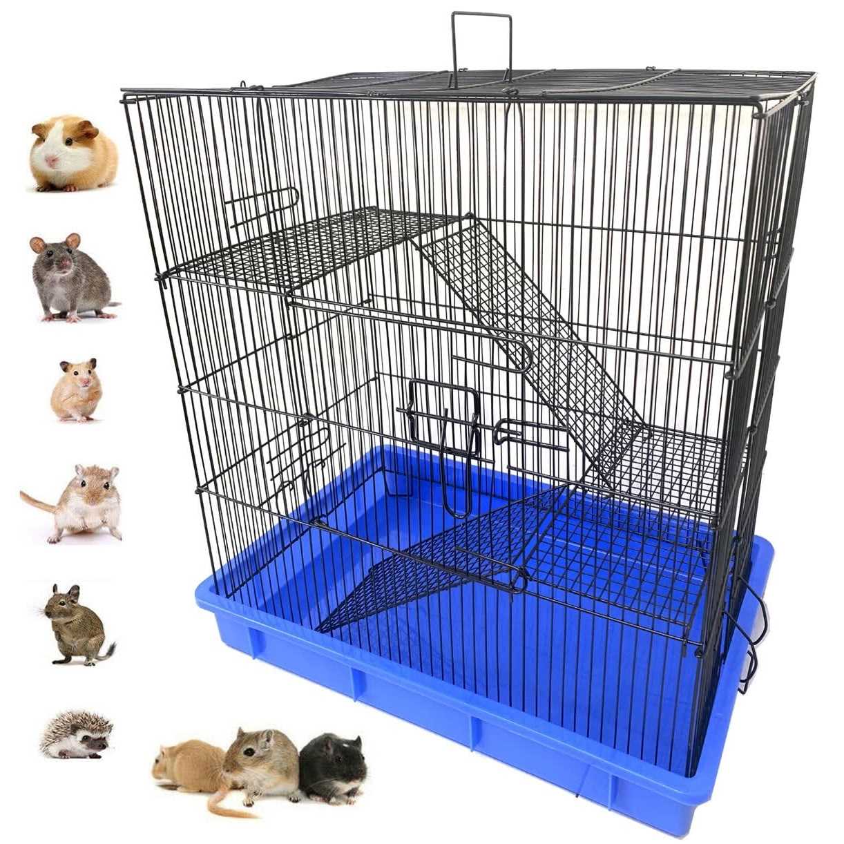 Mcage 3-story Ferret Chinchilla Sugar Glider Rats Guinea Pig Mouse Gerbil Hamster Hedgehog Animal Habitat Cage with Tight 3/8-Inch Wire Body Prevent - Pet Supplies online store