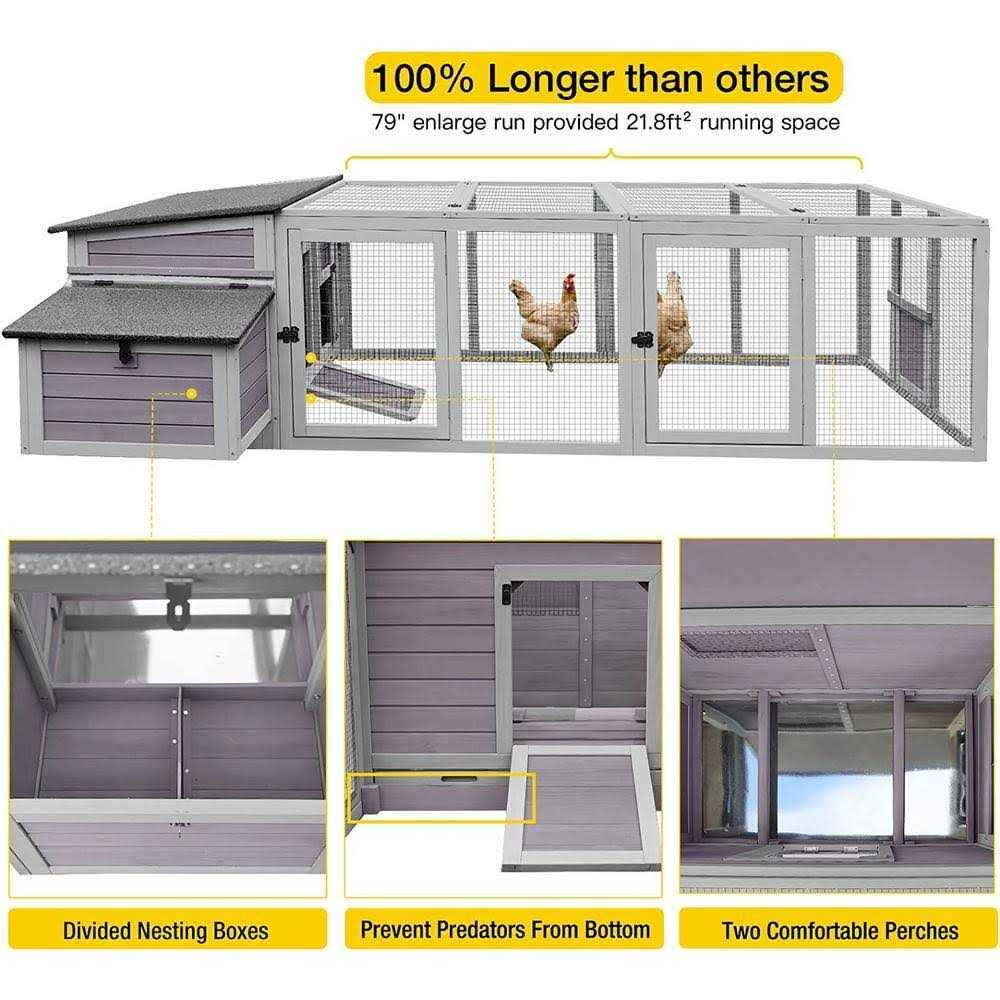 aivituvin Large Hen House with Run for 4-6 Chickens AIR45 - Pet Supplies online store