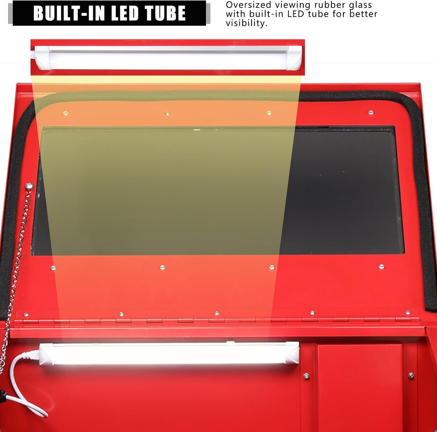 25 Gallon Bench Top Air Sandblasting Cabinet Sandblaster Blast Large Cabinet Air Sand Blaster w/Spray Gun Steel for Rust Removal, Stain, Paint