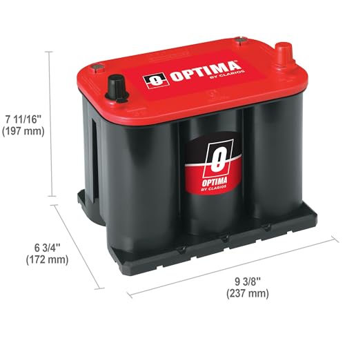 OPTIMA Batteries High Performance 35 RedTop Sealed AGM Car, Truck and SUV Starting Battery, 720 CCA, SAE Terminal, Maintenance Free, Versitile Mounting