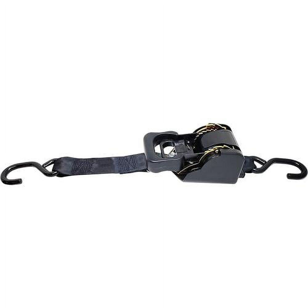 Customtiedowns 2 Inch X 8.75 Foot Retractable Ratchet Strap, Vinyl Coated S Hook On Ends.(Black)
