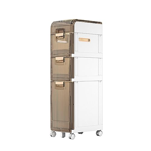 Towel Storage Unit Waterproof Bathroom Cabinets with Wheels, Bathroom Storage Units with 2/3/4 Storage Drawers, Free-standing Floor Cabinets, Corner Organizer Cupboard for Bedroom Kitchen Hallway