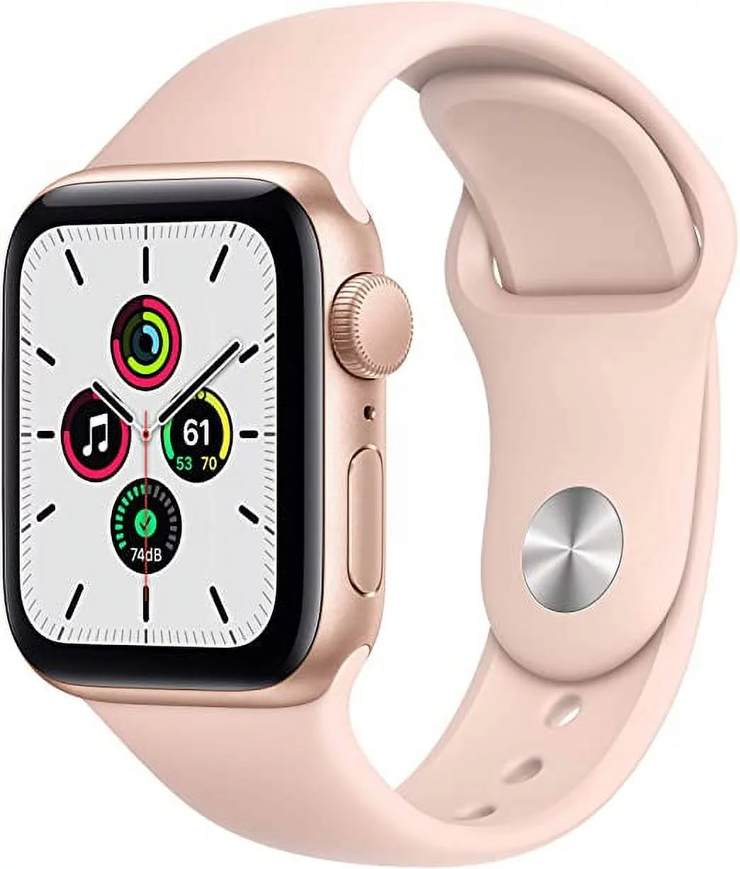 Restored Apple Watch Series SE 44MM Rose Gold - Aluminum Case - GPS + Cellular - Pink Sand Sport Band (Refurbished)