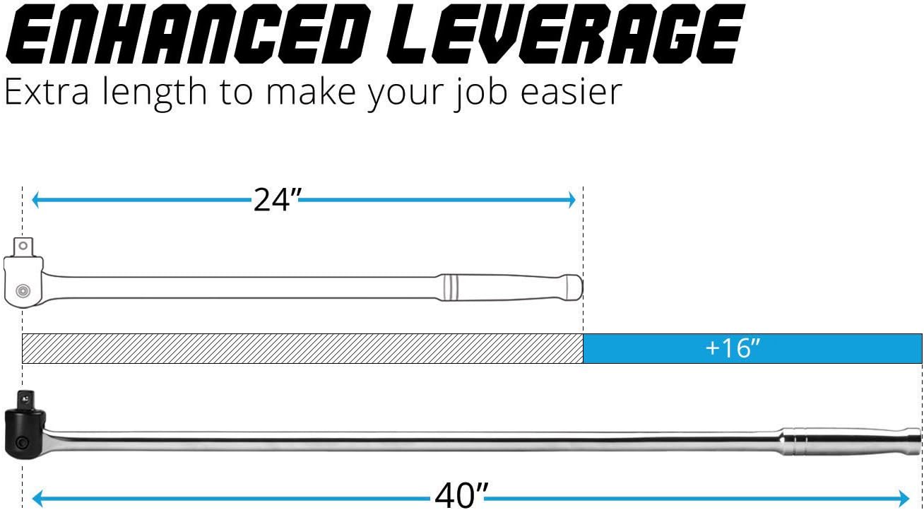 Capri Tools 1 in. Drive 40 in. Extended Leverage Breaker Bar Pack of 2