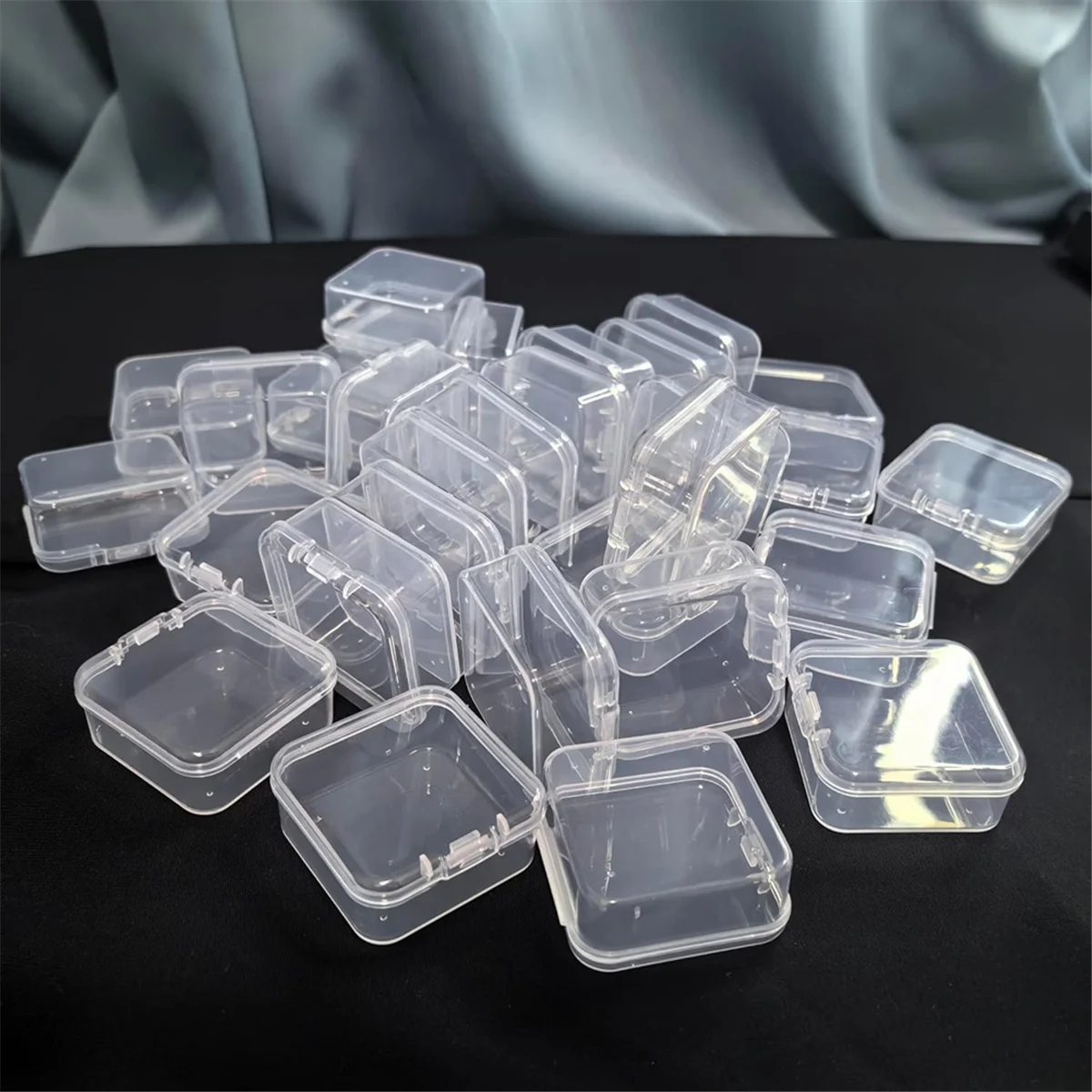 30 Packs Clear Small Containers Transparent Storage Box with Hinged Lid for Sma 1438