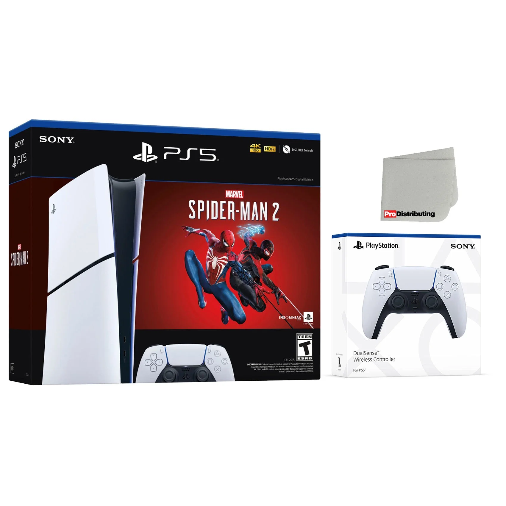 Sony PlayStation 5 Digital Slim Marvel’s Spider-Man 2 Bundle with Extra White Controller