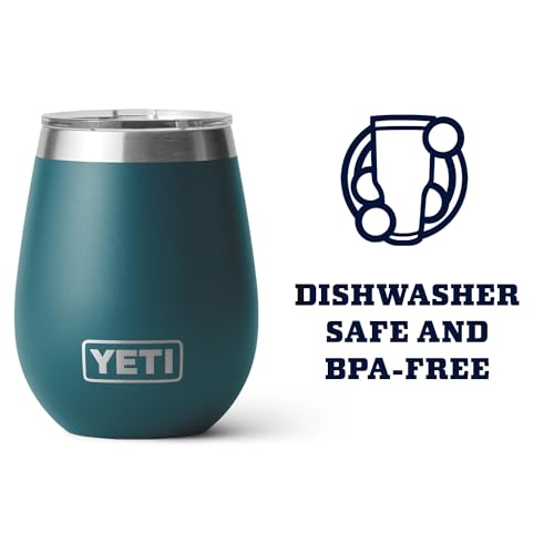YETI Rambler 10 oz Wine Tumbler, Vacuum Insulated, Stainless Steel with MagSlider Lid, Navy
