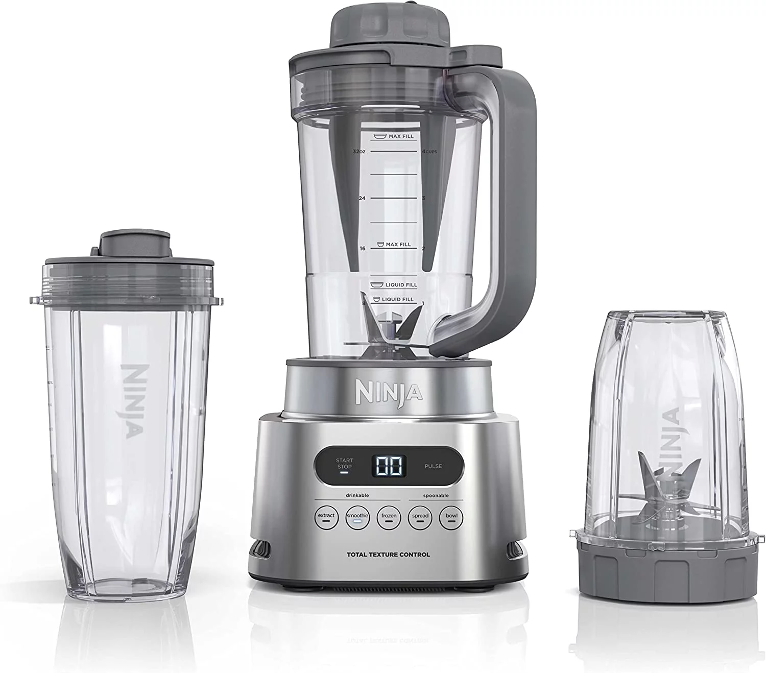 SS151 TWISTi Blender DUO, High-Speed 1600 WP Smoothie Maker & Nutrient Extractor* 5 Functions Smoothie, Spreads & More, smartTORQUE, 34-oz. Pitcher & (2) To-Go Cups, Gray