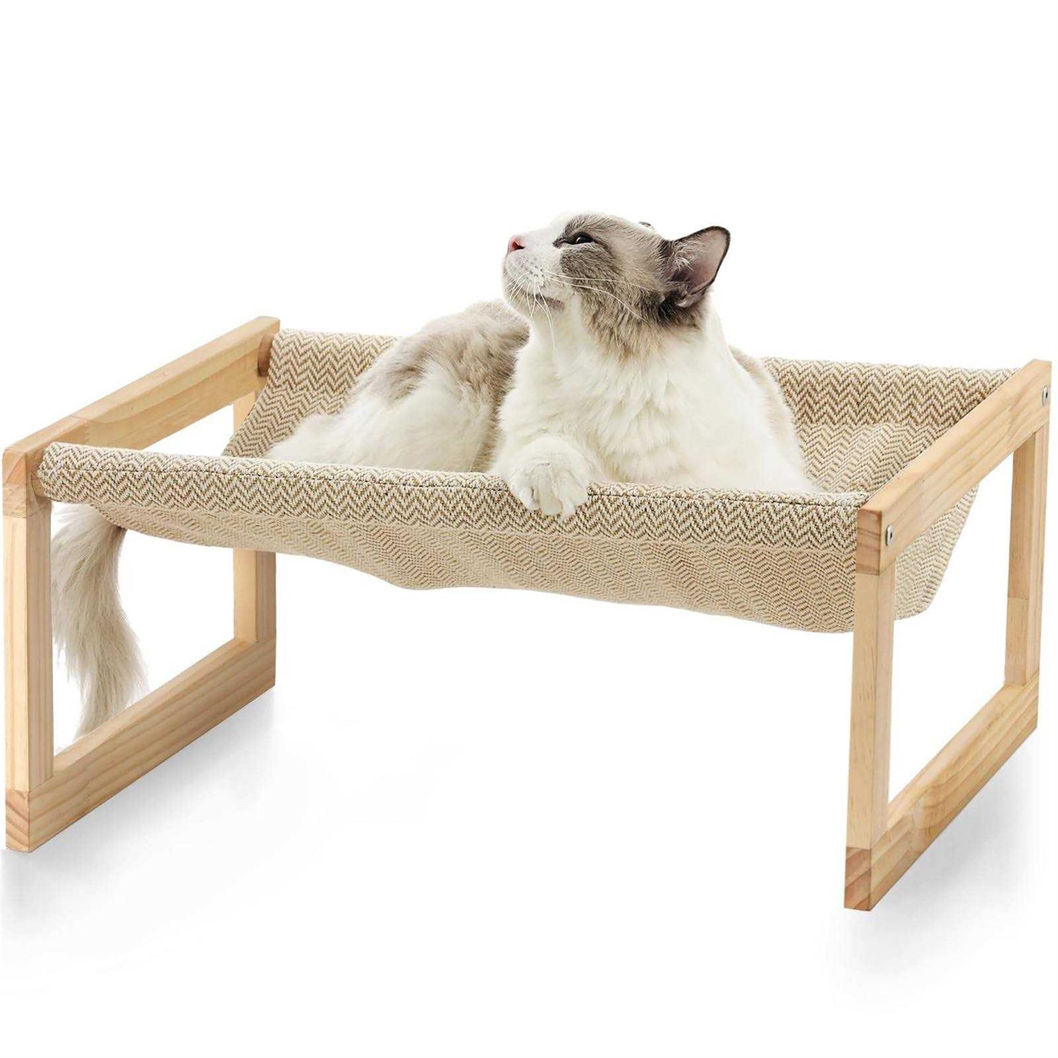 FUKUMARU Dog Bed Large Breathable Cat Bed Wooden Cat Hammock for Outdoor - Pet Supplies online store