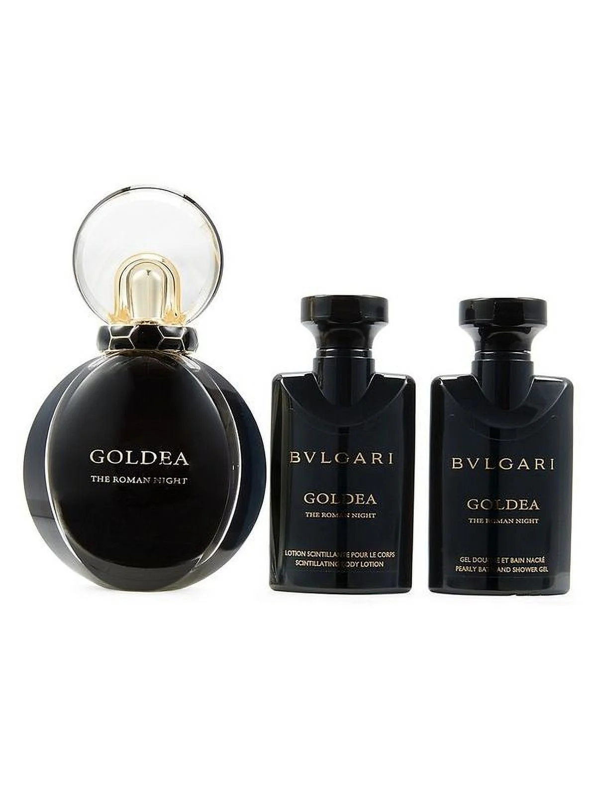 Goldea the Roman Night By Bvlgari For Women Set: Eau de Parfum+Body Lotion+Shower Gel 1.7oz+1.35oz+1.35oz New in Box