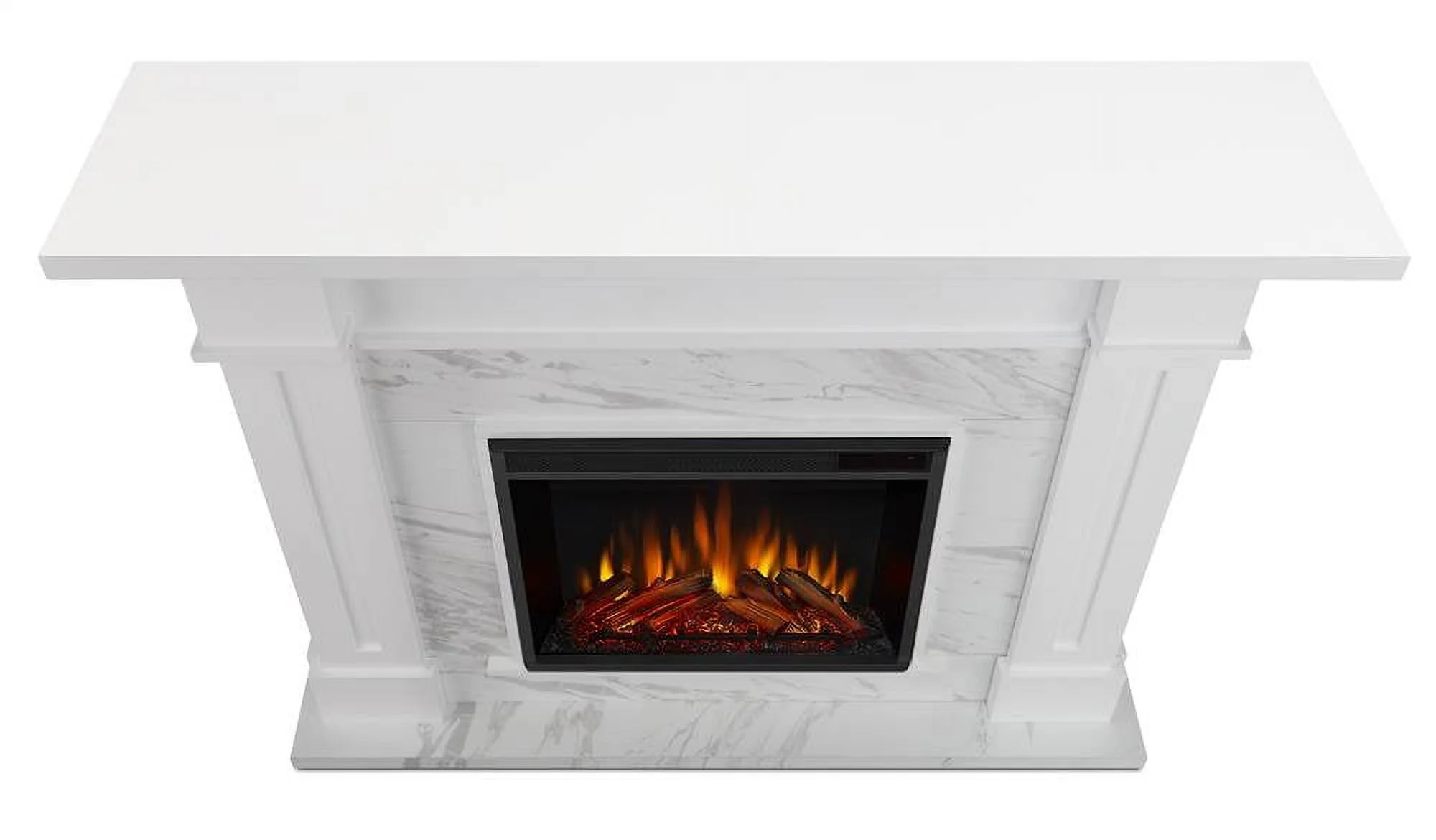 Real Flame Kipling Electric Fireplace in White Marble