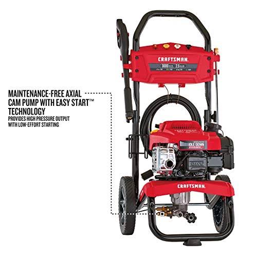 Craftsman 3000 Max PSI at 2.1 GPM GAS Pressure Washer with Ready Start, Idle Down Technology, 25-Foot Hose, and 4 Quick-Connect