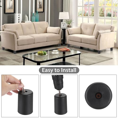 OwnMy 4PCS 3 Inch Plastic Furniture Legs Screw-in Plastic Sofa Legs Couch Legs Couch Feet Replacement Kit, Plastic Furniture Corner Legs Cylinder Chair Legs Coffee Table Legs Cabinet Legs Bed Risers