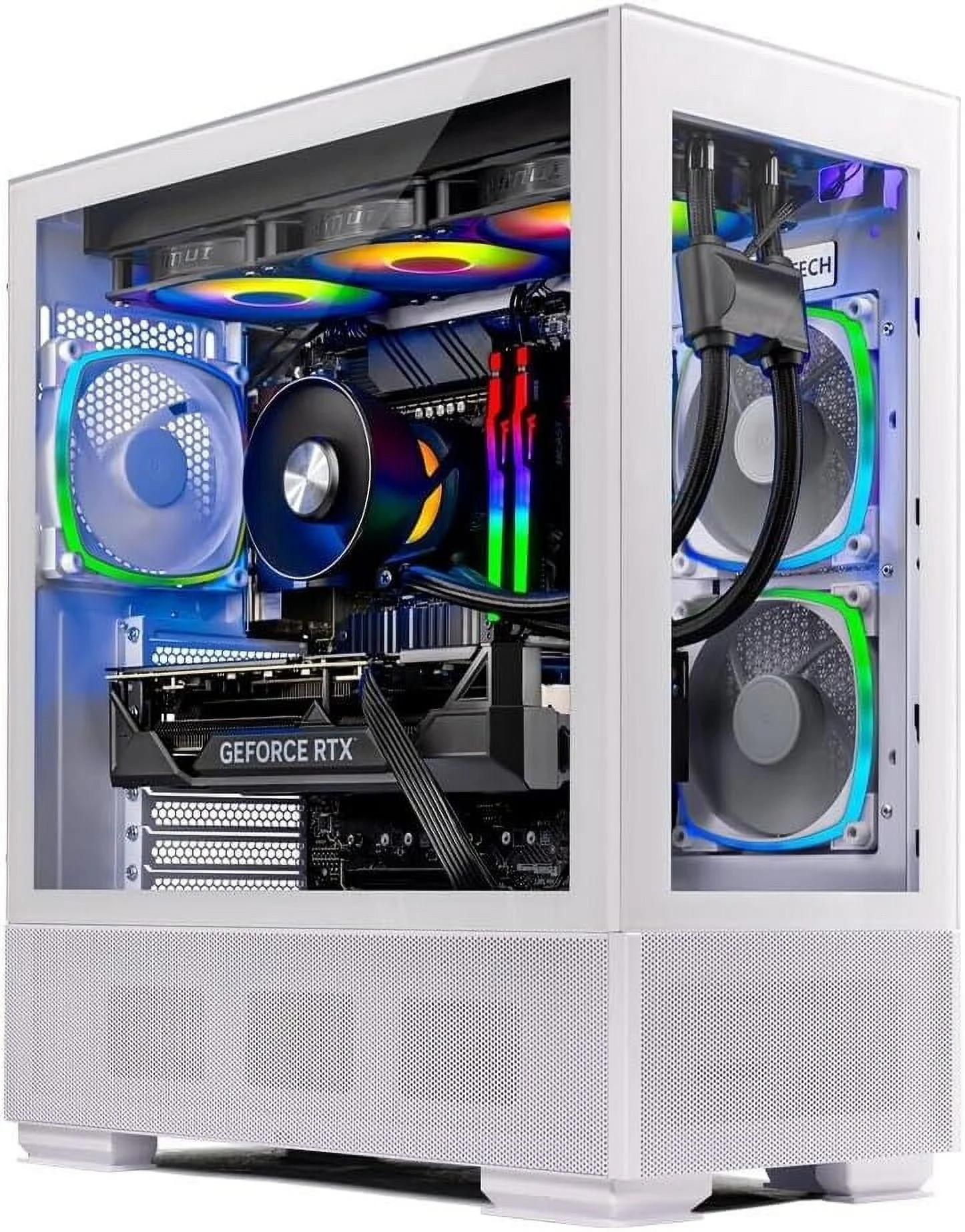 Skytech Azure Gaming PC, Intel i7 14700F 2.1 GHz, RTX 4070 Super 12GB GDDR6X, 1TB NVME Gen4, 32GB DDR5 RAM RGB, 750W Gold PSU, Wi-Fi, Win 11 Home - Curated Treasures Market