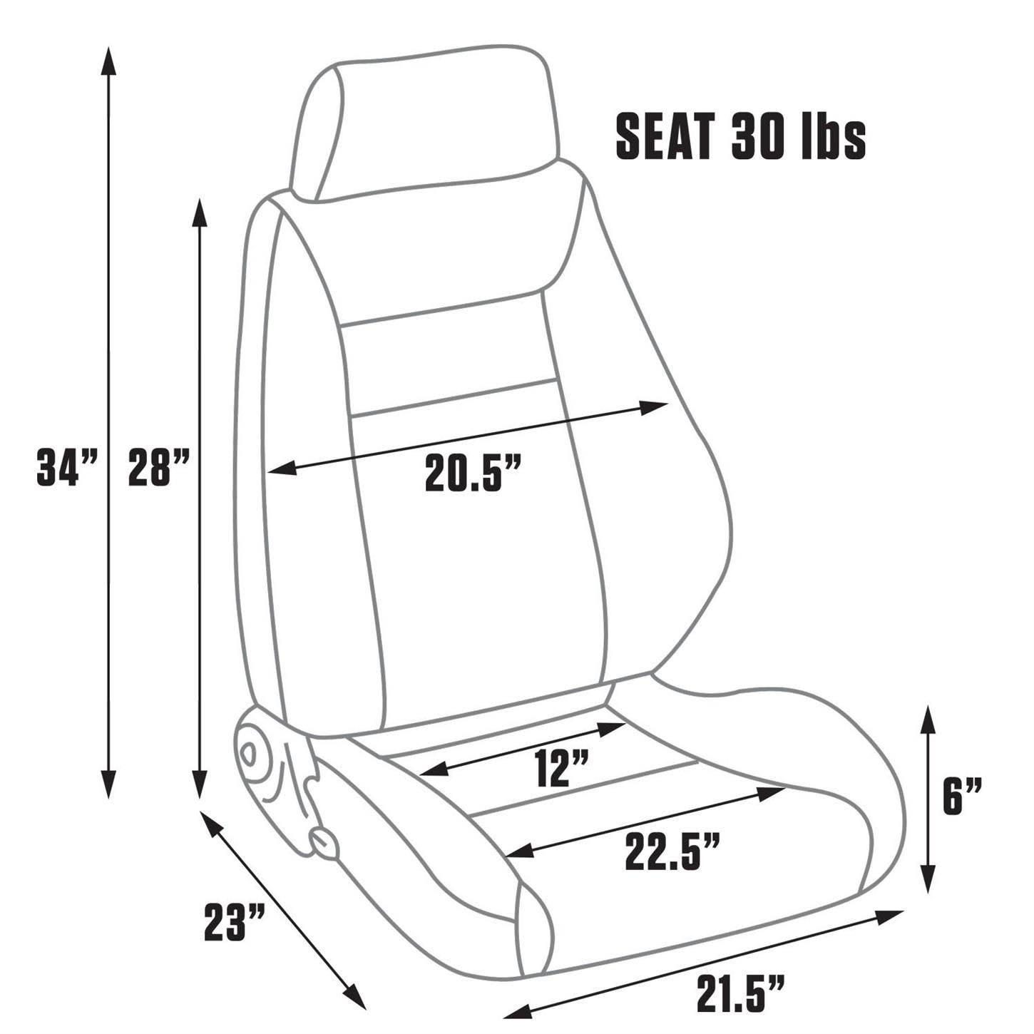 Procar 80-1100-56L Elite SEAT, Driver, Vinyl