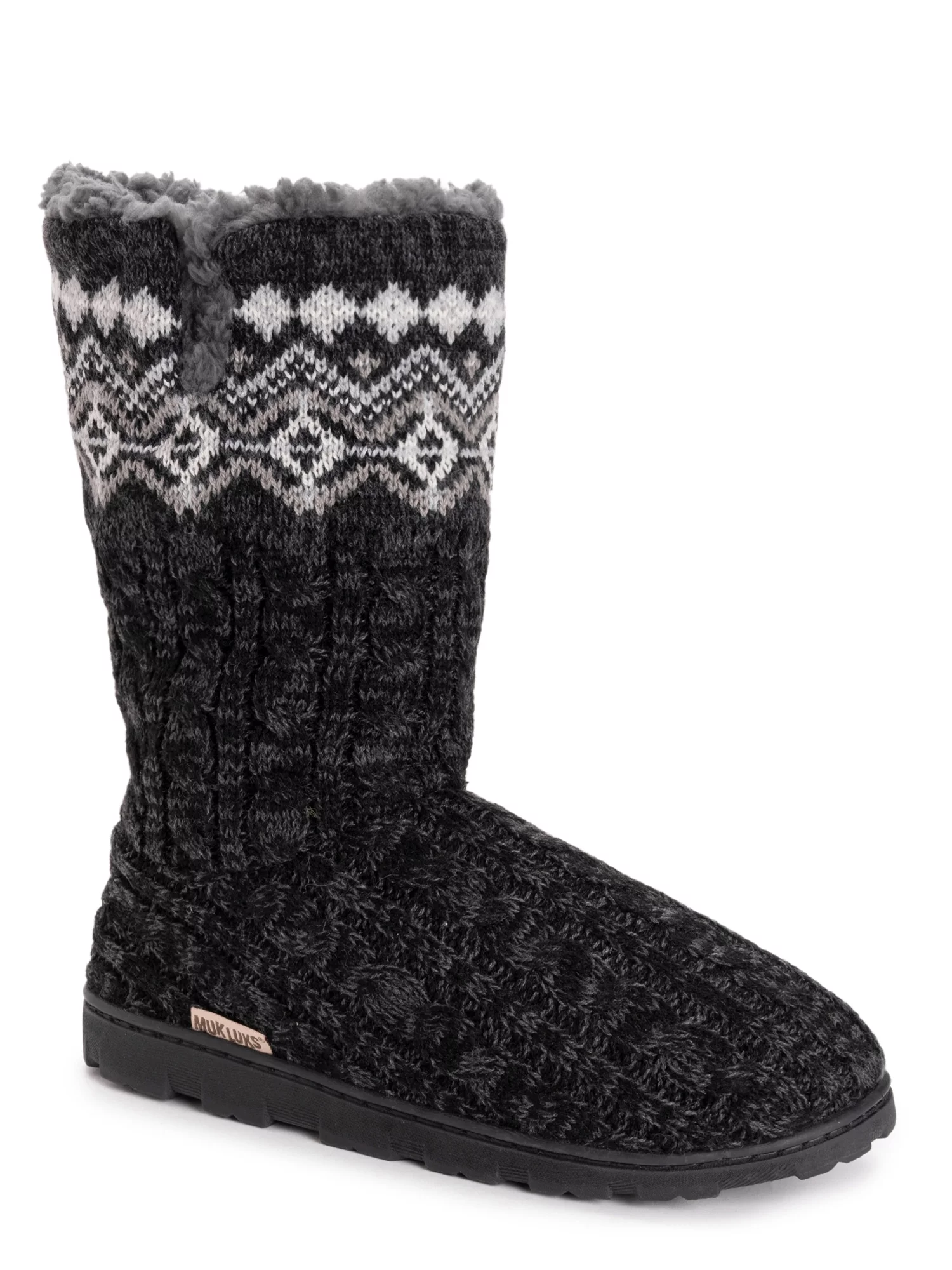 Muk Luks Women's Tall Knit Foldover Slipper Boot