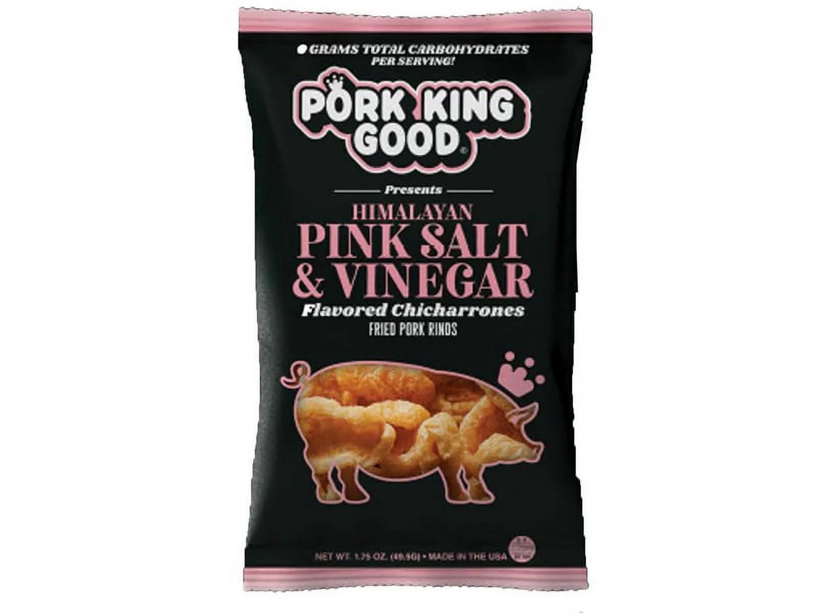 (Price/Case)Pork King Good Salt & Vinegar Flavored Pork Rinds 12/1.75oz, 536423