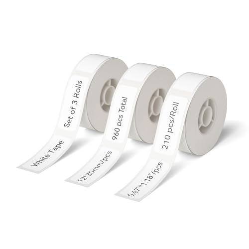 NIIMBOT Thermal Label 3 Rolls Set Home School Office Storage and Organization for NIIMBOT D11 D110 D101 H1S Label Maker (1450WHITE)