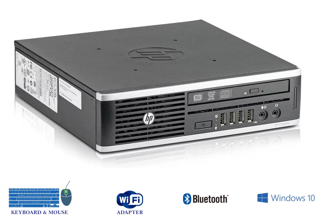 Restored Work from home Ultra Slim HP 8200 USFF Mini Desktop Computer Core i52nd 8GB Ram, 500GB HDD, Dual 17