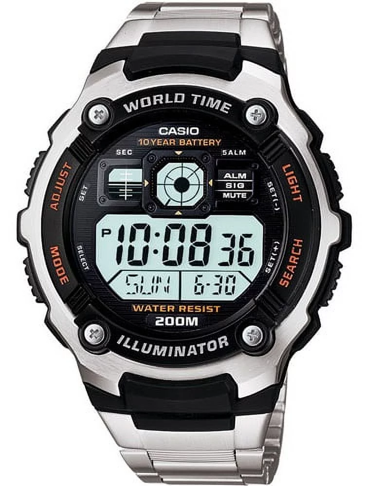 Casio Men's Multi-Functional Digital Silver Black Sport Watch AE-2000WD-1AVCF