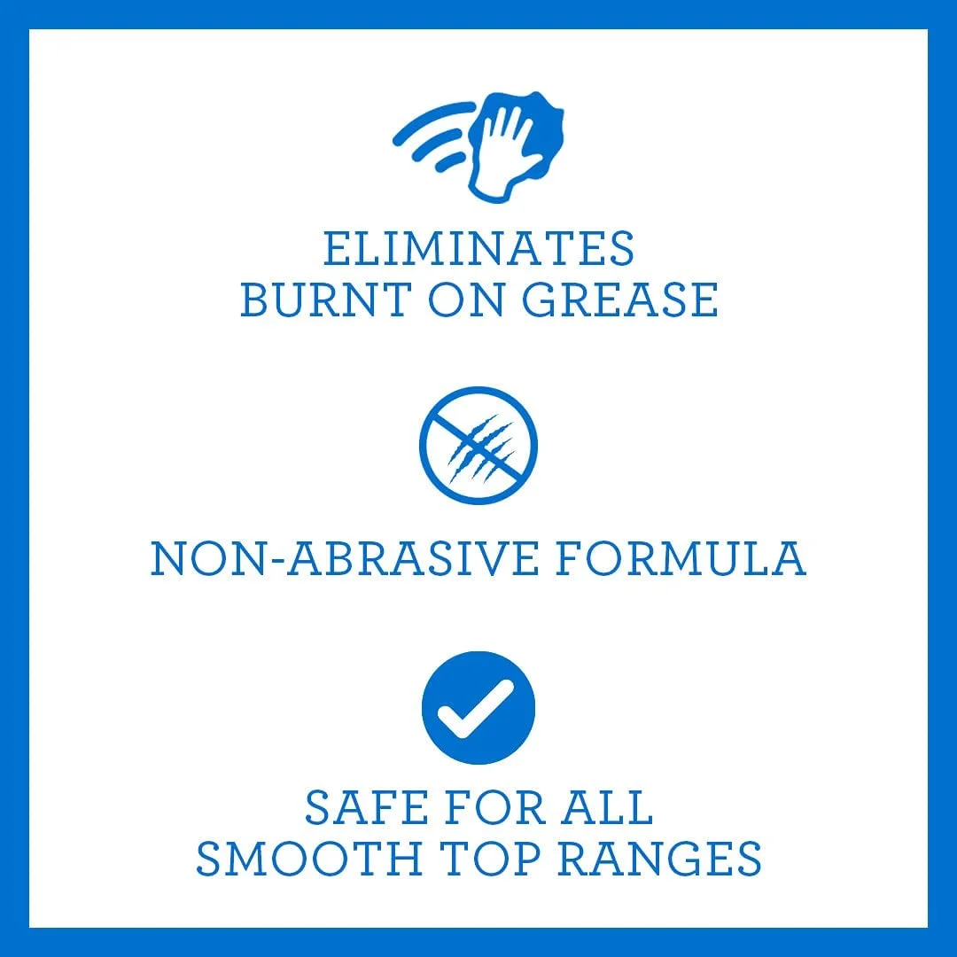 Cooktop Cleaner and Scrubbing Pads. Best Cleaning Kit for Smooth Top Ranges & Stoves of Glass, Ceramic. Non-abrasive and scratch free scouring sponges with premium cream formula. TriNova 12oz.