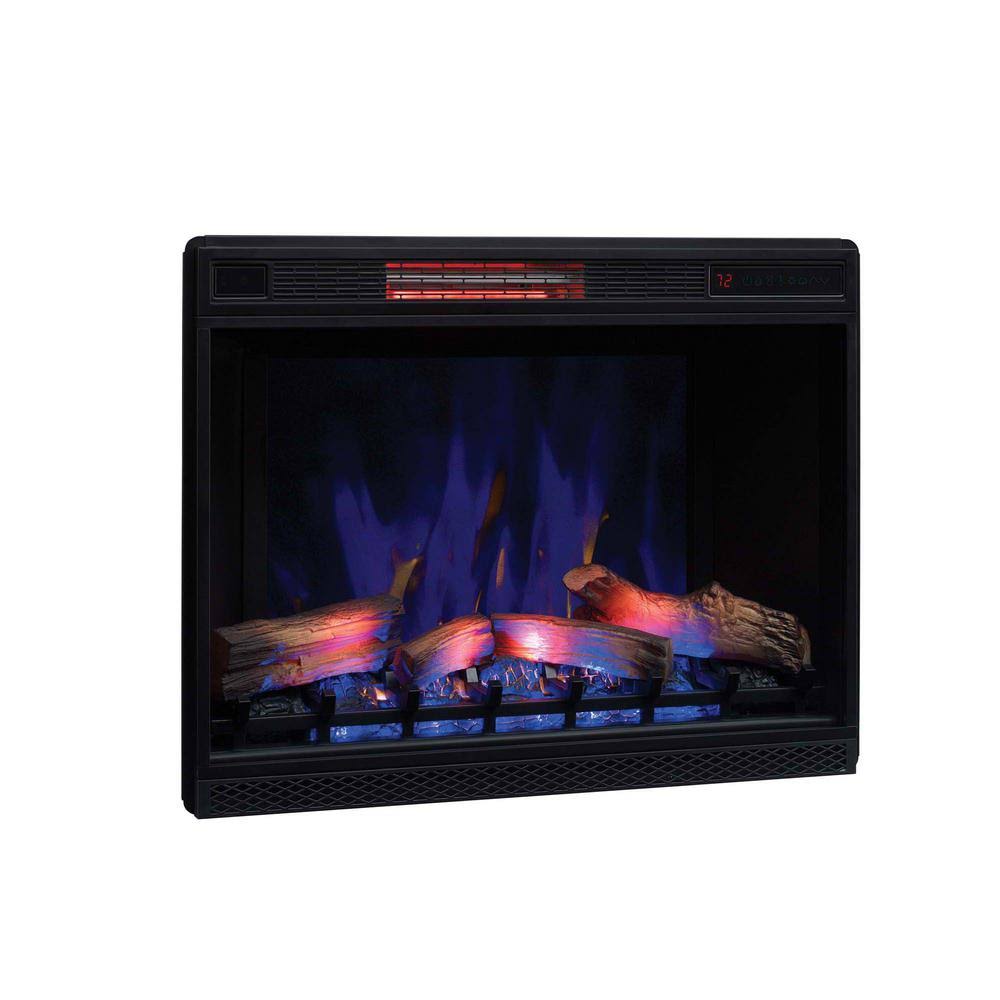 ClassicFlame 27-In Black Electric Fireplace Insert 75881-Bbd