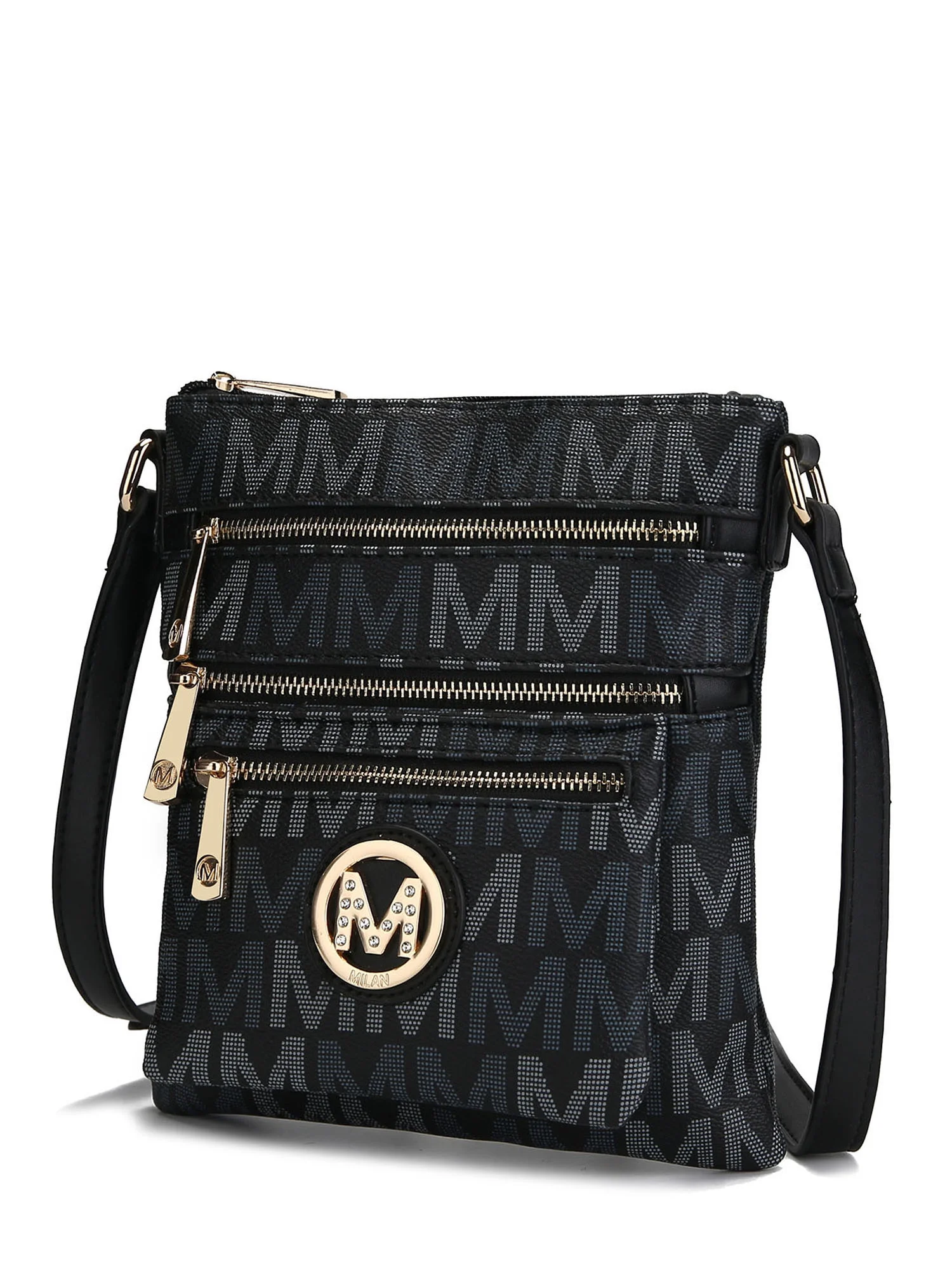 MKF Collection Beatrice M Signature Multi Compartments Crossbody by Mia K., Black