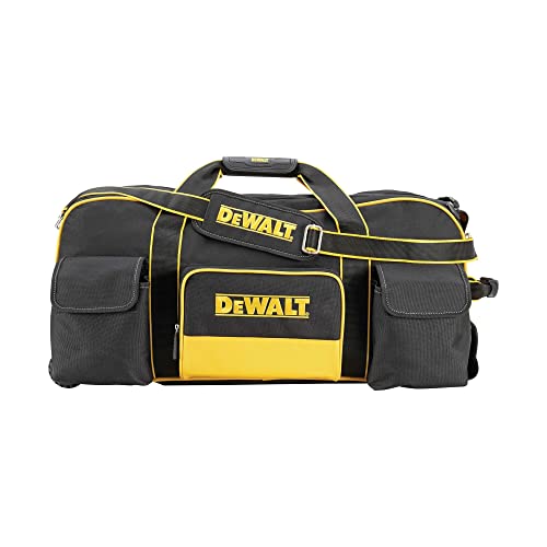 Dewalt DWST1-79210 Duffel Trolley Bag with Wheels, Yellow/Black, Large 26-Inch