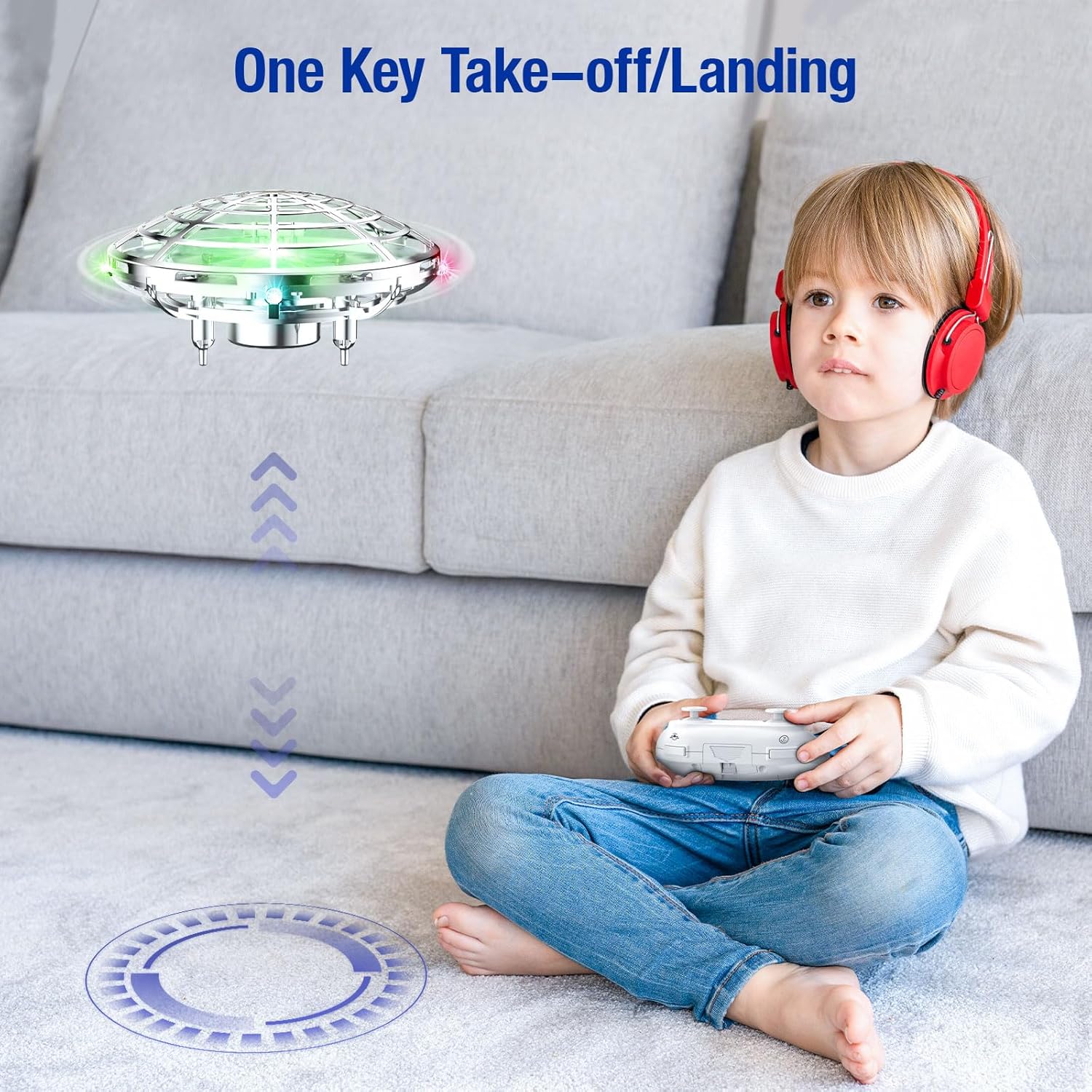 Mini Drone for Beginners with LED Light, RC Drone for Kids, Quadcopter Indoor with Speed Mode, Altitude Hold, 3D Flip, Auto Rotation, One Key Start/Land, Easy Drone Toy for Boys and Girls