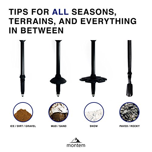 Montem Ultra Light 100% Carbon Fiber Trekking, Walking, and Hiking Poles - One Pair (2 Poles) - Ultra Light, Quick Locking, and Ultra Durable