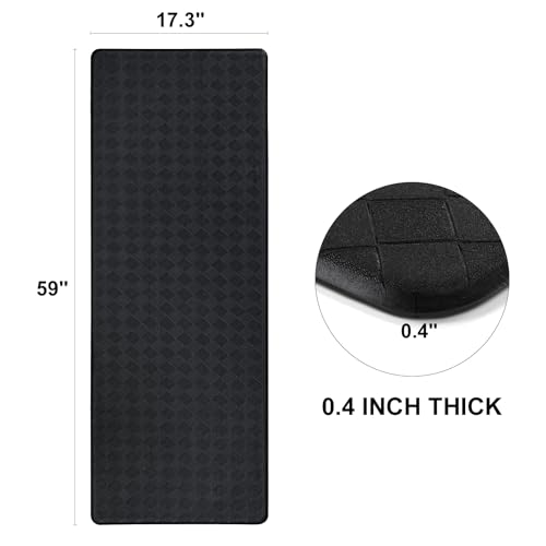 Kitchen Mats 2 PCS, Cushioned Anti Fatigue Kitchen Rug Set for Floor, Non-Slip Waterproof Comfort Standing Kitchen Rug for Kitchen, Office, Sink, Laundry, 17.3