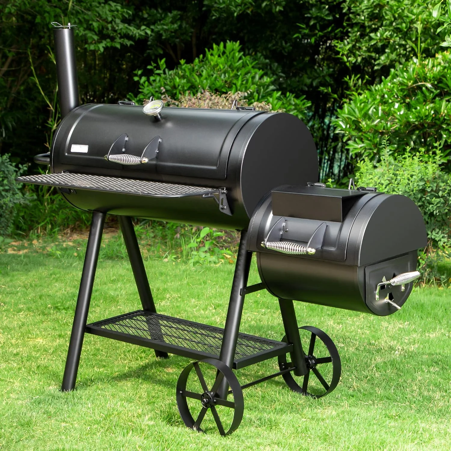 YOJFOTOU Heavy Duty Outdoor Smoker,Extra Large Cooking Area(941 sq.in. in Total) Offset Smoker, Best Charcoal Smoker and Grill Combo for Outdoor Garden Patio and Backyard Cooking