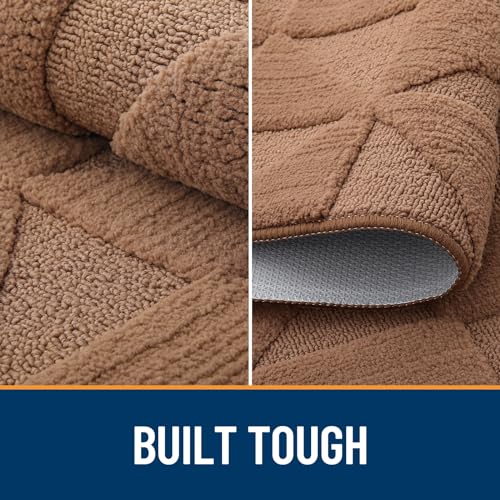 OLANLY Door Mats Indoor, Non-Slip, Absorbent, Dirt Resist, Entrance Washable Mat, Low-Profile Inside Entry Doormat for Entryway (59x36 inches, Black)