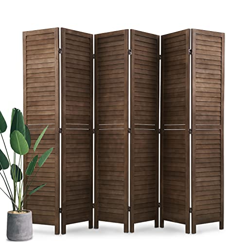 Room Divider 4 Panels, 5.75FT Wooden Room Divider Wall Folding Privacy Screens Freestanding Partition for Home Office Bedroom