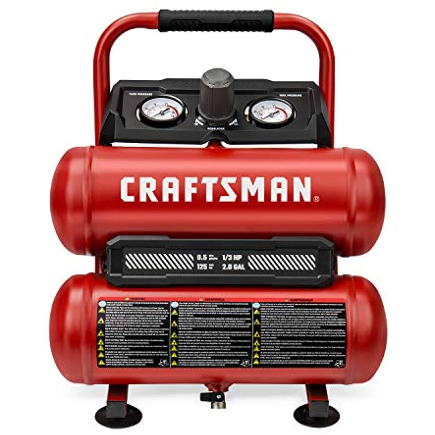 Craftsman 2 Gal Twin Stack Portable Air Compressor 125 PSI 0.3 HP