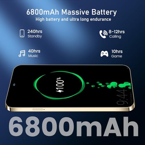 A15 PROMAX Smartphone, 6+256GB Unlocked Phone, Android 13.0, 48+108MP Zoom Camera, Long Battery Life 6800mAh, Dual SIM, 6.7“ HD Screen,5G Phone (Purple)