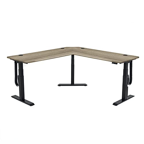 Electric Sit to Stand L-Shape 3-Leg Corner Desk - 72