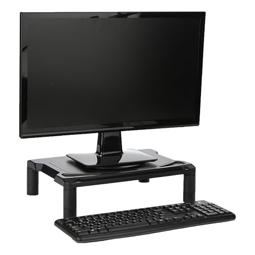 Mind Reader Wide Monitor Stand, Height Adjustable, Rotating Base, Laptop Riser, Office, 16.14