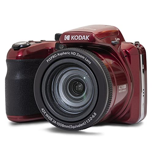 KODAK PIXPRO AZ425-RD 20MP Digital Camera 42X Optical Zoom 24mm Wide Angle 1080P Full HD Video Optical Image Stabilization Li-Ion Battery 3