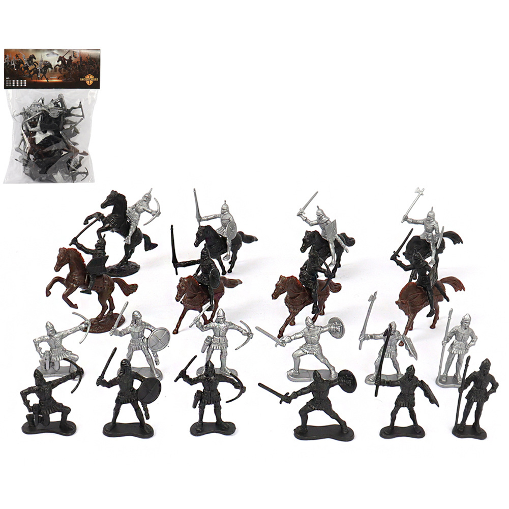 Surakey 28Pcs Ancient Middle Ages Toy Soldier Figures Army Infantry Archaic Soldiers Model Medieval Military Figurines Toy