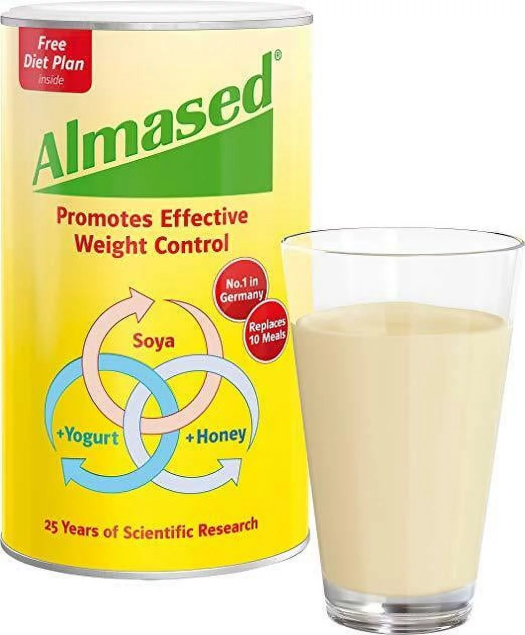 Almased Multi Protein Powder Supplement Supports Weight Loss - 2 Pk + Spoon Set