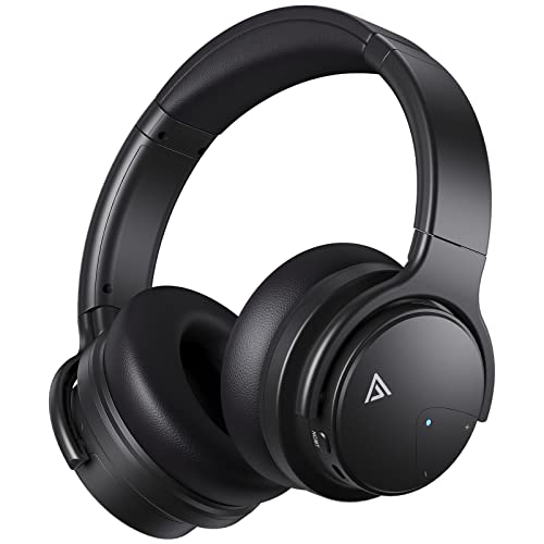 E7 Active Noise Cancelling, Wireless Over Ear Bluetooth Headphones, 20H Playtime, Rich Deep Bass, Comfortable Memory Foam Ear Cups for Travel, Home Office -Matte Black